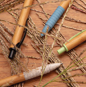 Bambus & Weizenstroh Stift (blau)